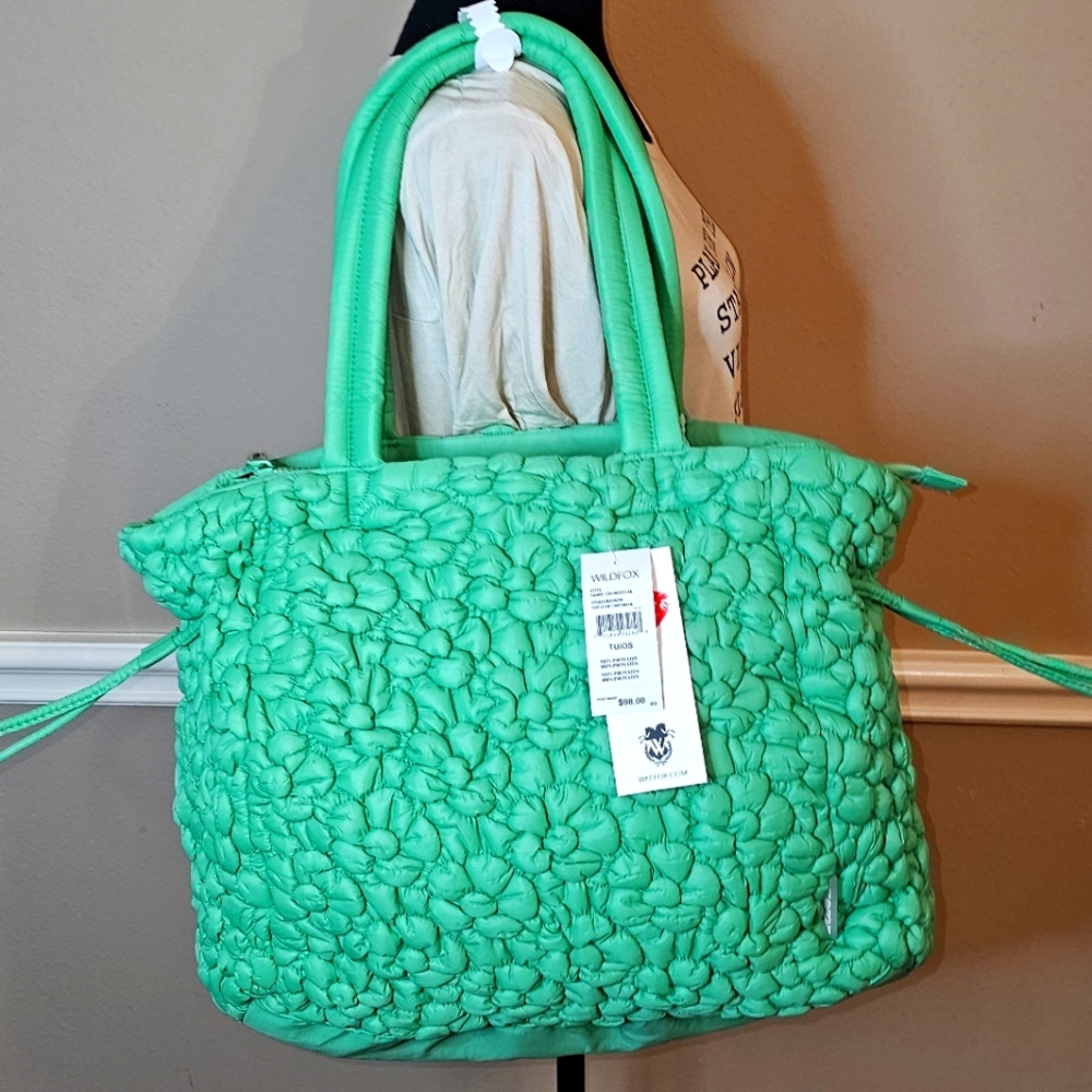 NWT Wildfox Green Puff Tote Nwt